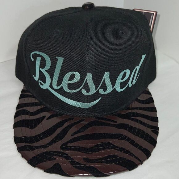 Crown Animal Print Foil Blessed SnapBack Hat - Picture 2 of 6